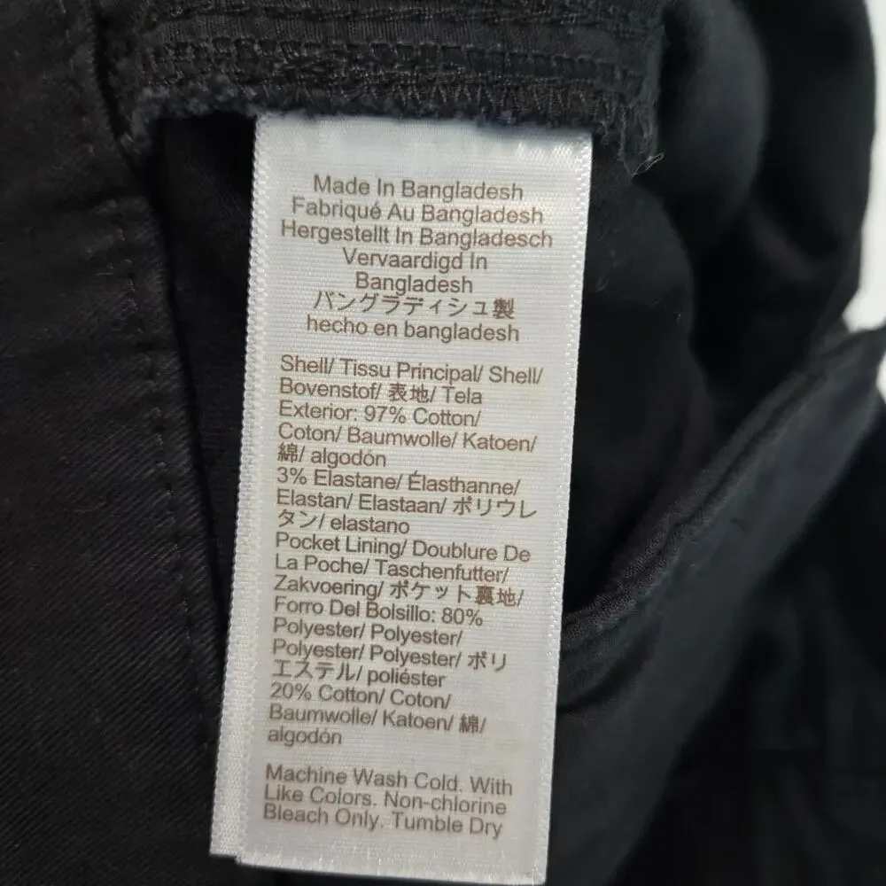J.Crew Factory High-Rise Girlfriend Chino Size 10 Black Stretch Cotton Pants
